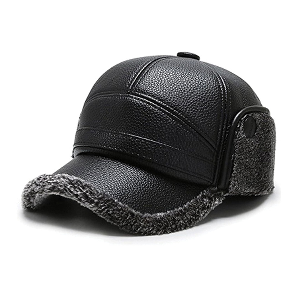 360 COTTON HAT MAN WINTER TRAPPER FAUX LEATHER
