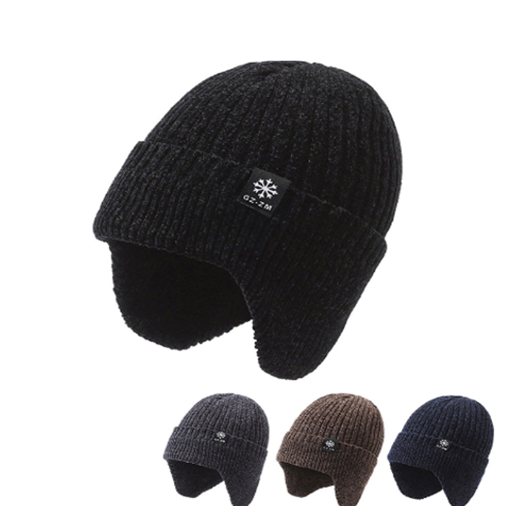 360 COTTON HAT MAN WINTER WOOL-BLEND WITH EAR FLAP