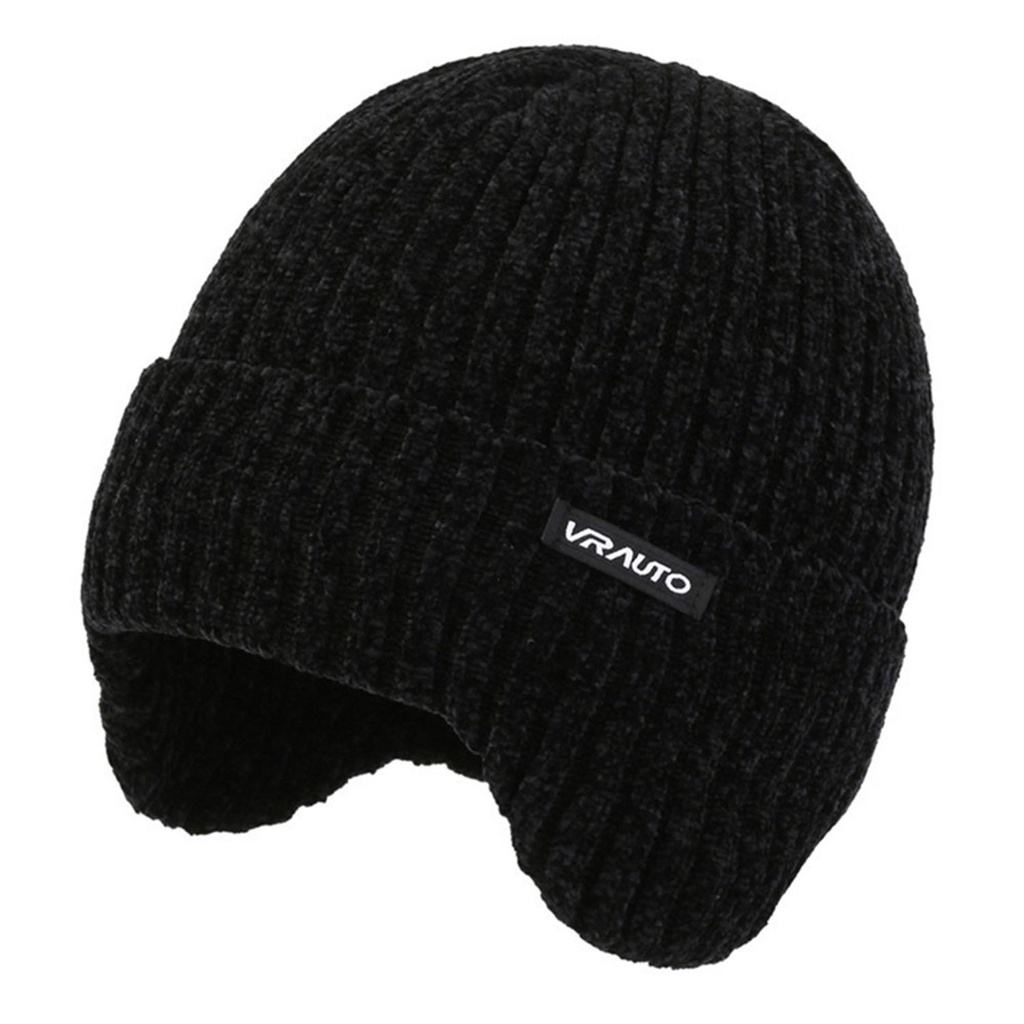 360 COTTON HAT RIBBED WOOL-BLEND WITH EAR COVERAGE