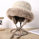 360 COTTON HAT WOMAN QUILTED OUTER SHELL BEIGE