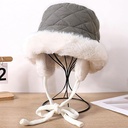 360 COTTON HAT WOMAN QUILTED OUTER SHELL GREY