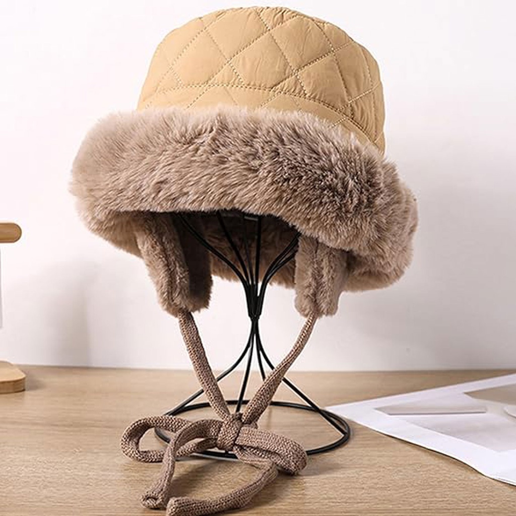 360 COTTON HAT WOMAN QUILTED OUTER SHELL KAKI