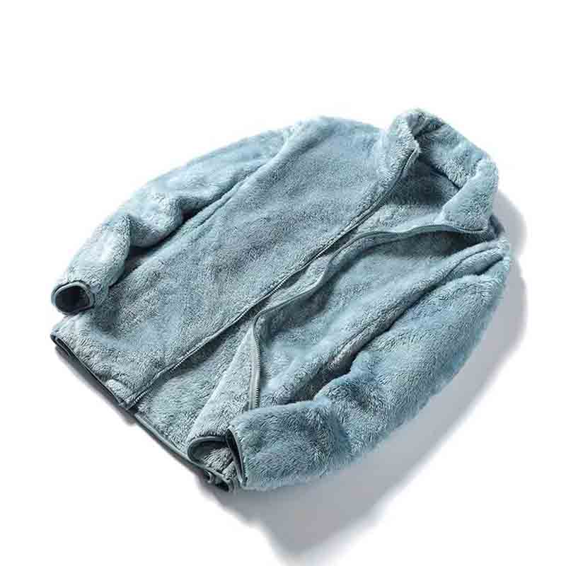 360 COTTON LADIES JACKET FLEECE SKYBLUE