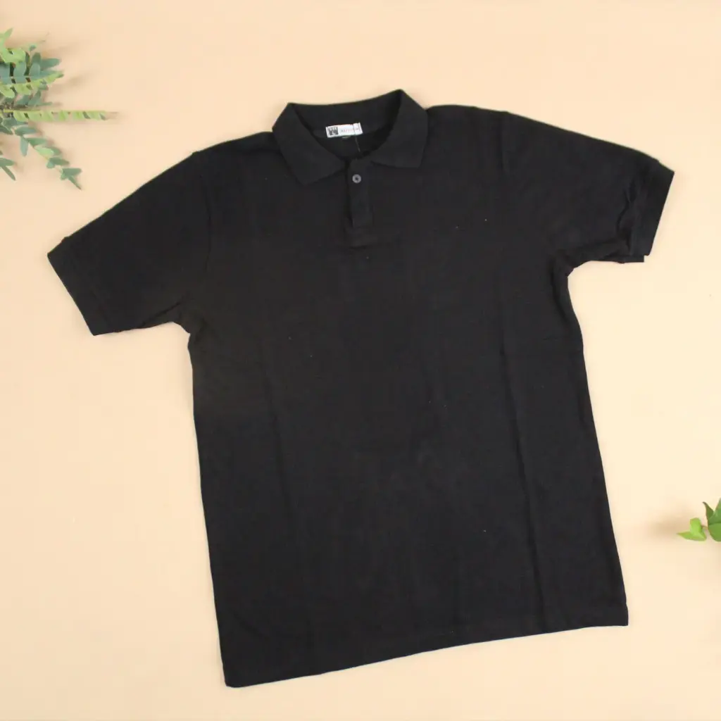 360 COTTON MEN POLO BLACK LARGE