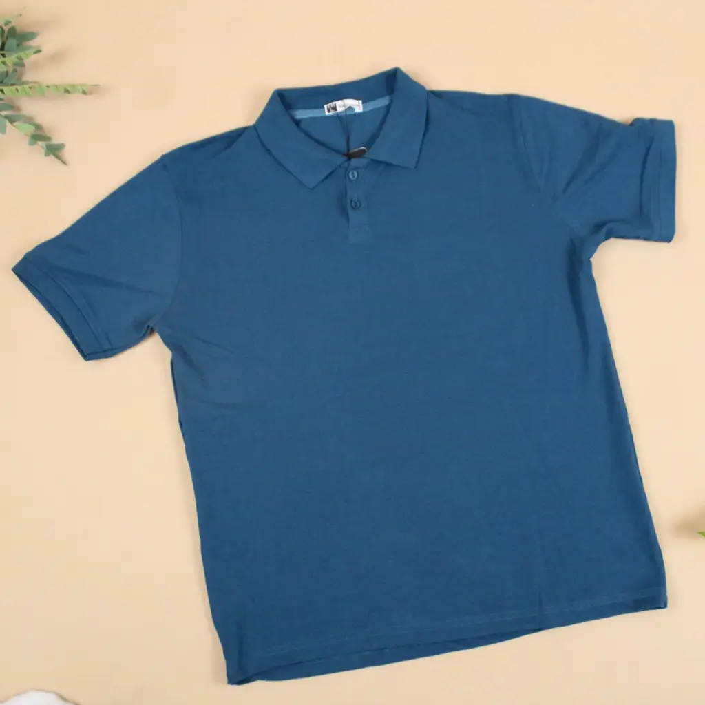 360 COTTON MEN POLO BLUE LARGE