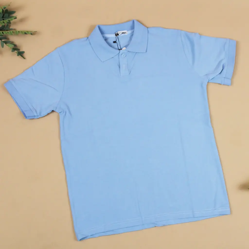 360 COTTON MEN POLO SKY BLUE LARGE
