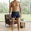 360 COTTON MEN SHORT BOXER BLUE 100% COTTON MEDIUM