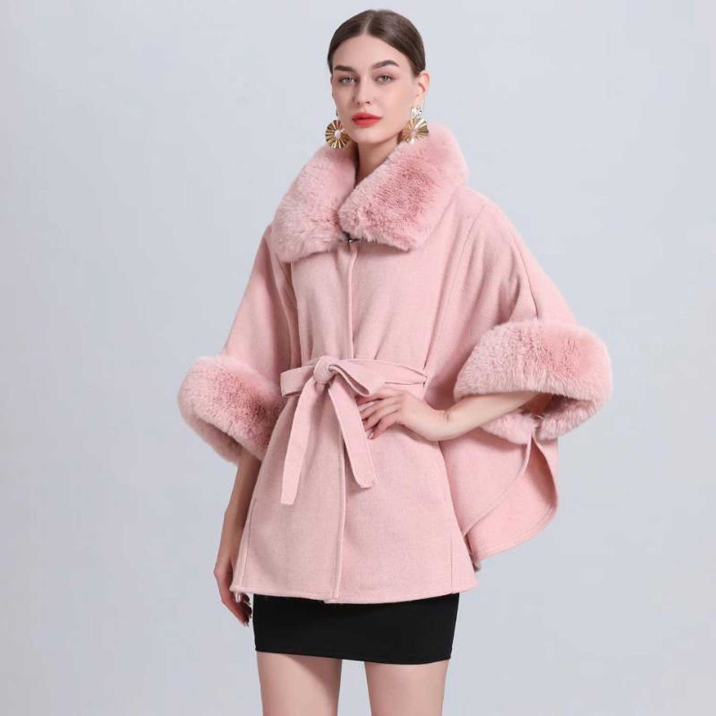 360 COTTON PONCHO LIGHT PINK SOFT WOOL