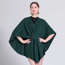 360 COTTON PONCHO OLIVE GREEN OPEN FRONT