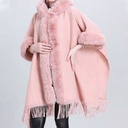 360 COTTON PONCHO SOFT PASTEL PINK PLUSH VELVET