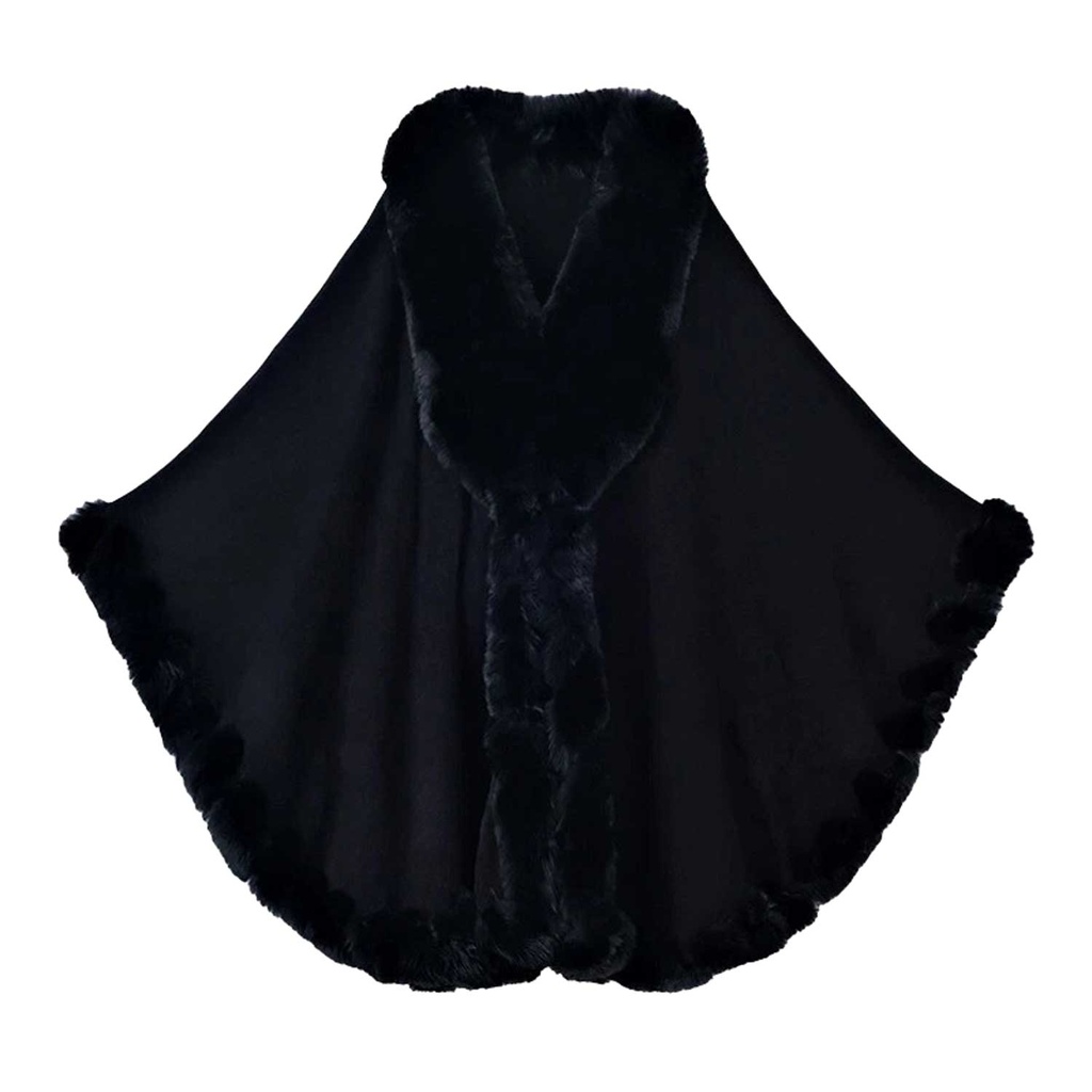 360 COTTON PONCHO SOFT PLUSH BLACK