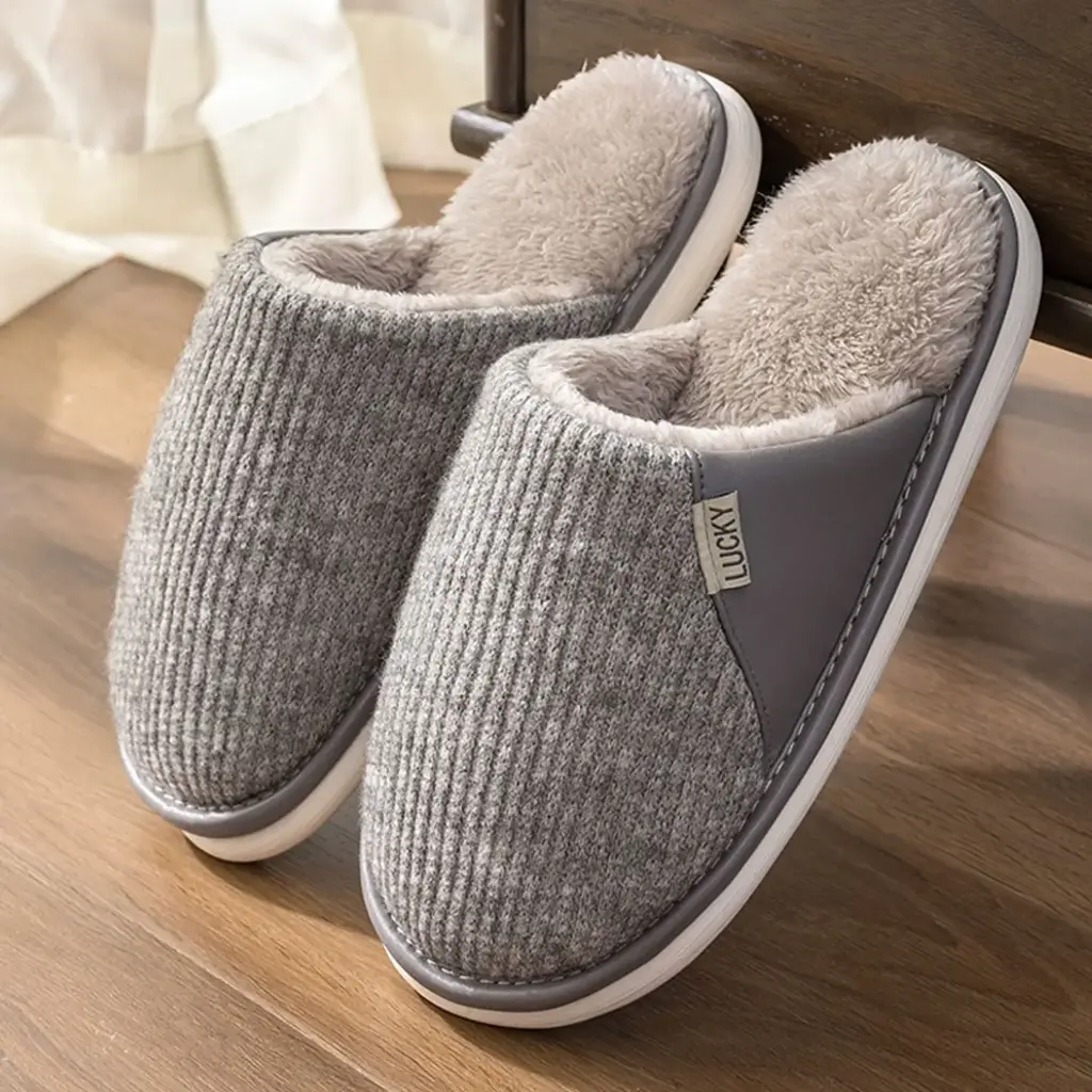 360 COTTON SLIPPERS 38-39(37-38) GREY