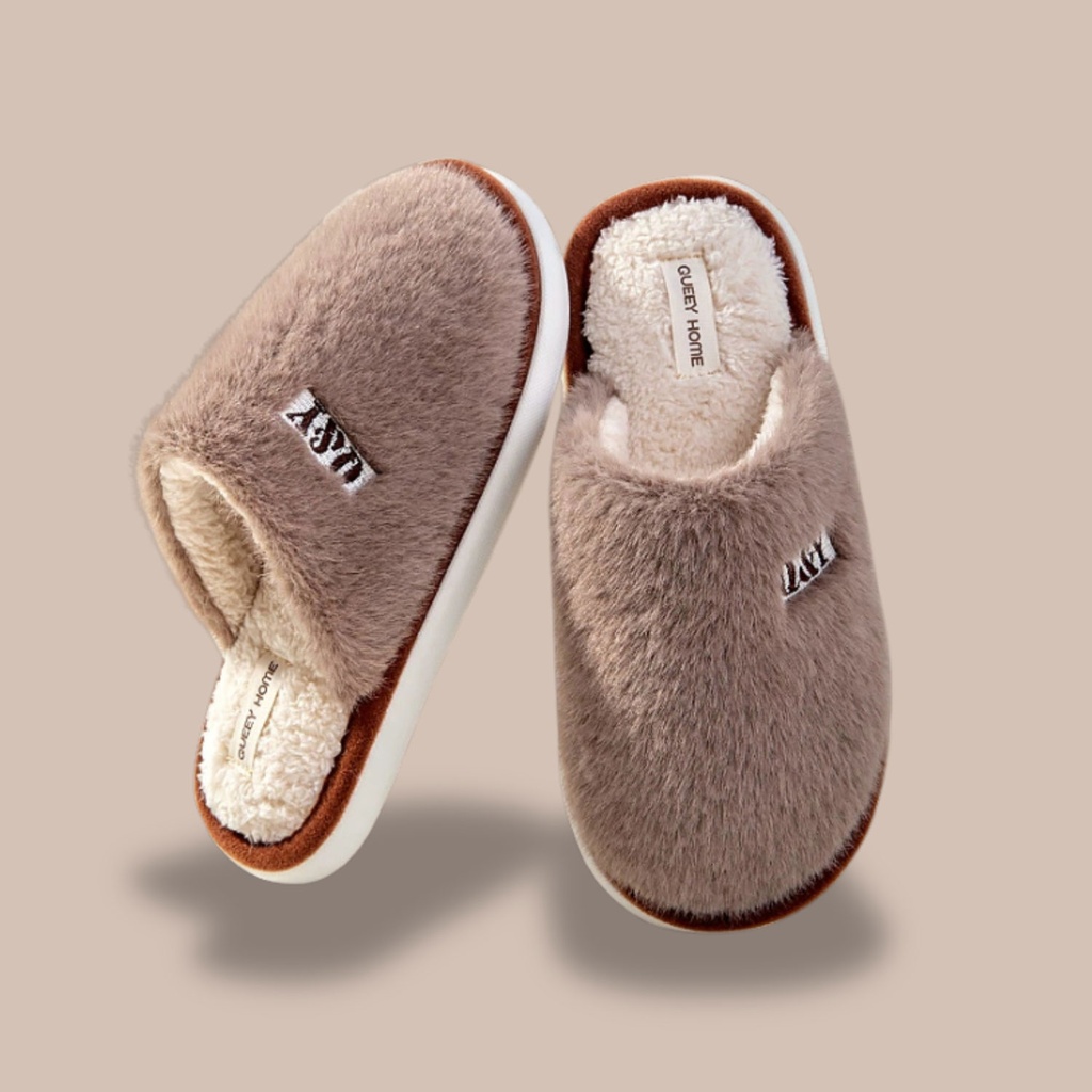 360 COTTON SLIPPERS 40-41(39-40) BROWN