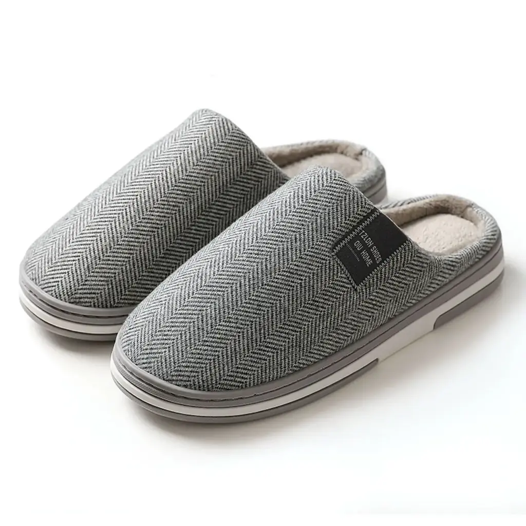 360 COTTON SLIPPERS 42-43(41-42)LIGHT GREY