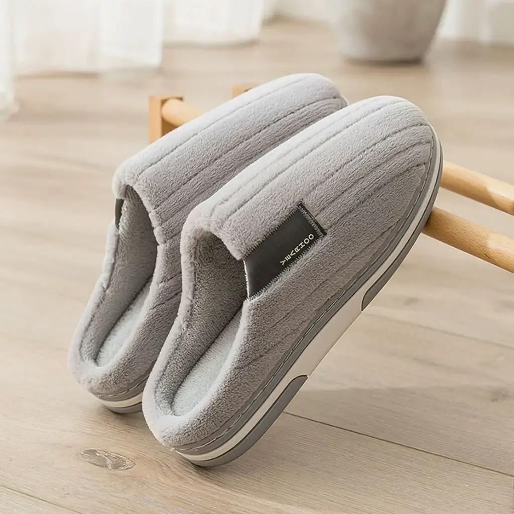 360 COTTON SLIPPERS 44-45 LIGHT GREY INTERIOR