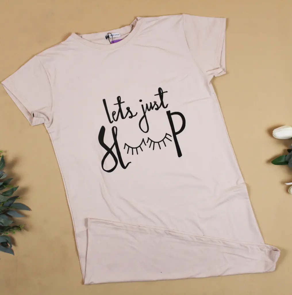360 COTTON T-SHIRT BEIGE WITH PRINTED TEXT