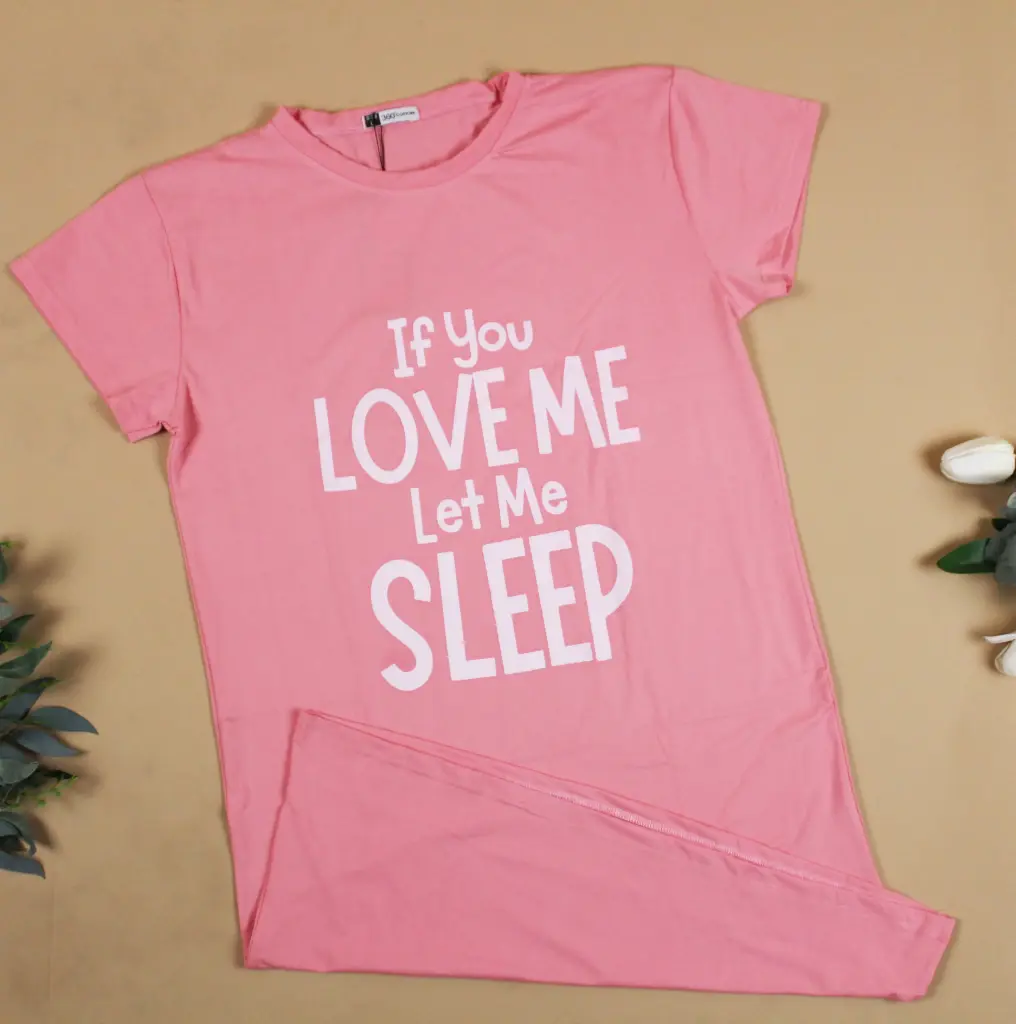 360 COTTON T-SHIRT PINK WITH PRINTED TEXT