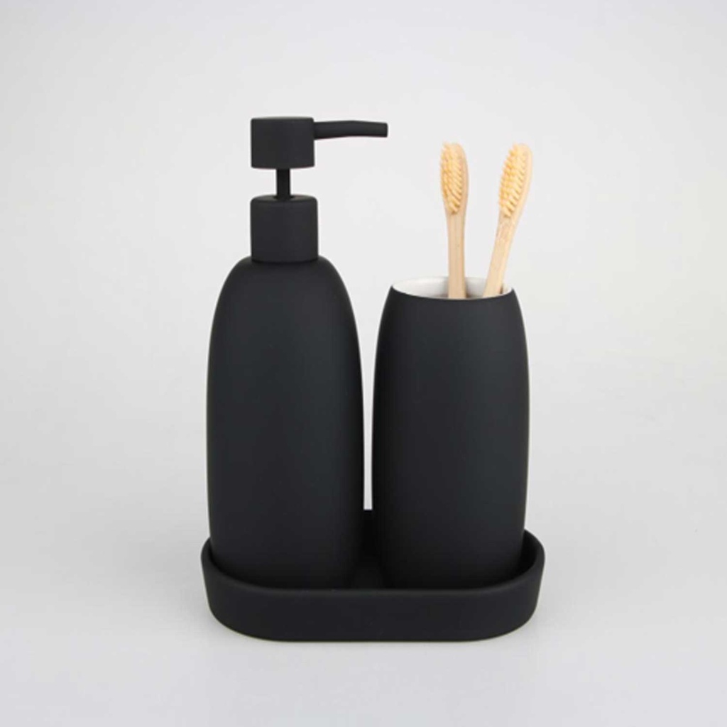 360 HOME  BOTTLE+CUP+TRAY TACTILE PAINT BLACK MATT