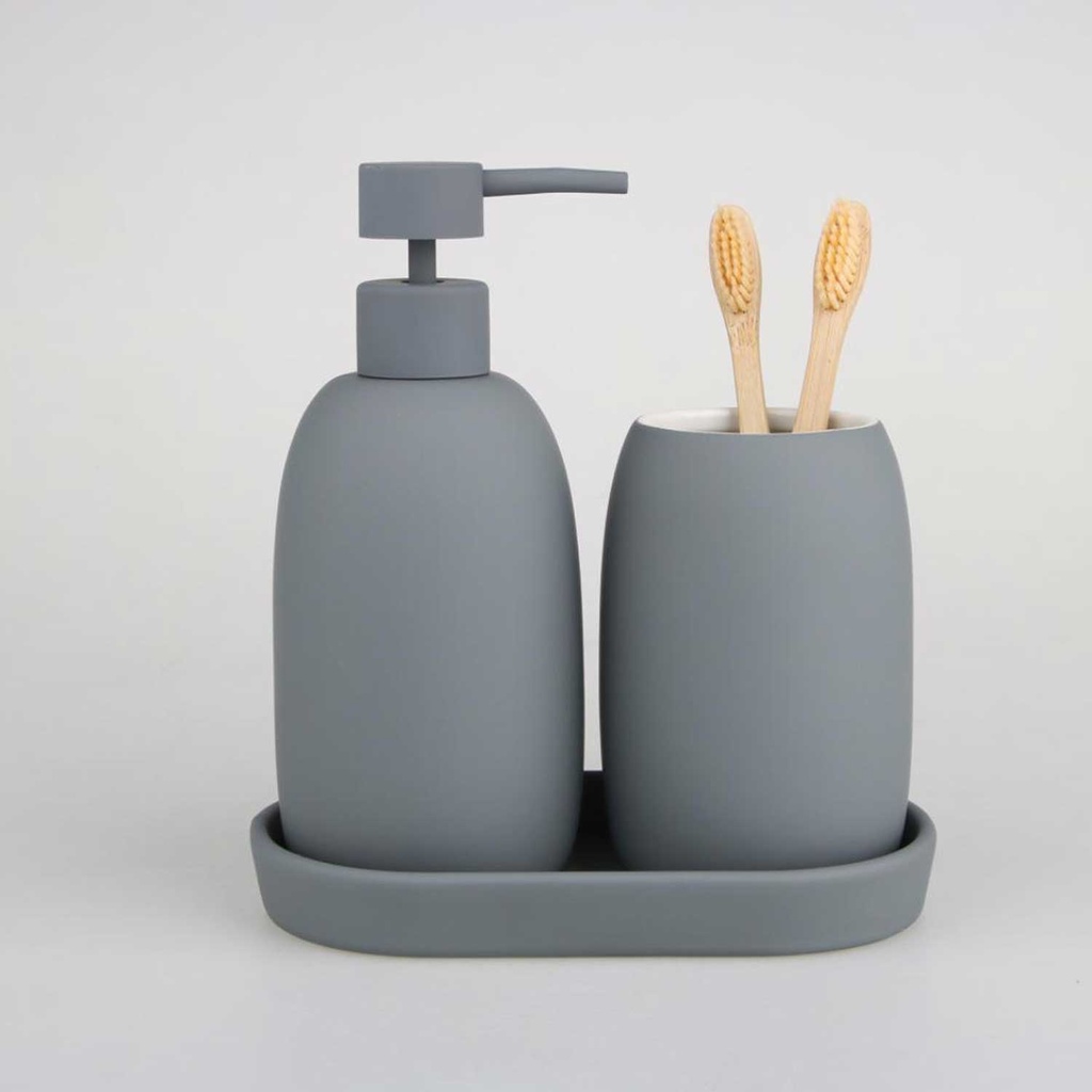 360 HOME  BOTTLE+CUP+TRAY TACTILE PAINT GREY MATT