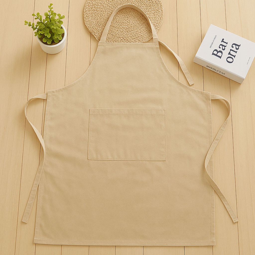 360 HOME APRON KAKI PLAIN