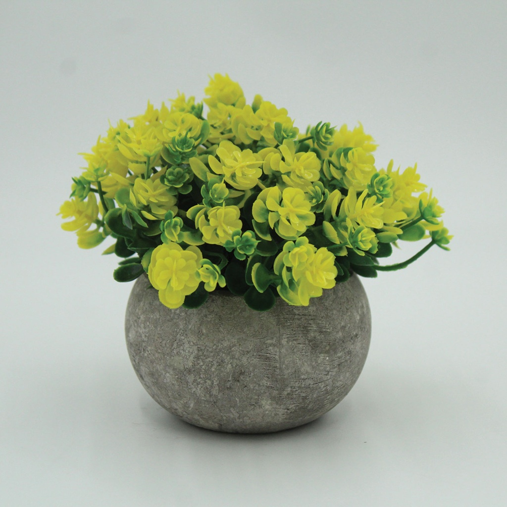 360 HOME ARTIFICIAL POTTED YELLOW BONZAI  7*12CM