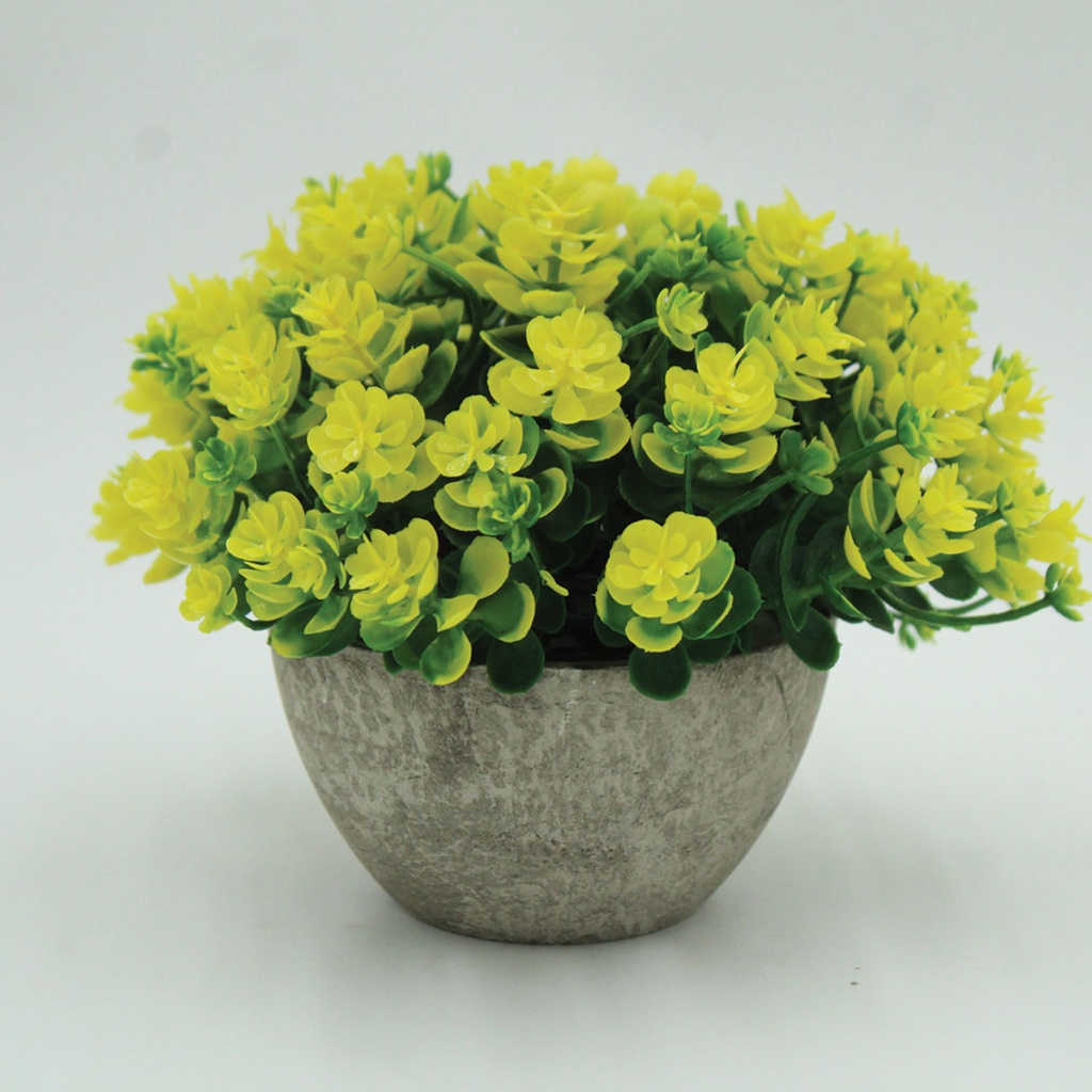 360 HOME ARTIFICIAL POTTED YELLOW PLANT 10*13CM
