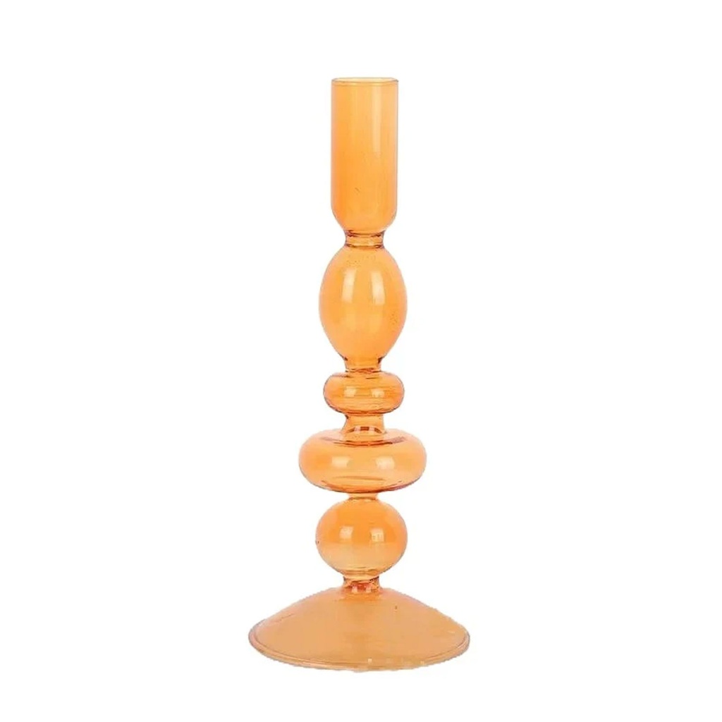 360 HOME CANDLESTICK GLASS 8*20 ORANGE LONG