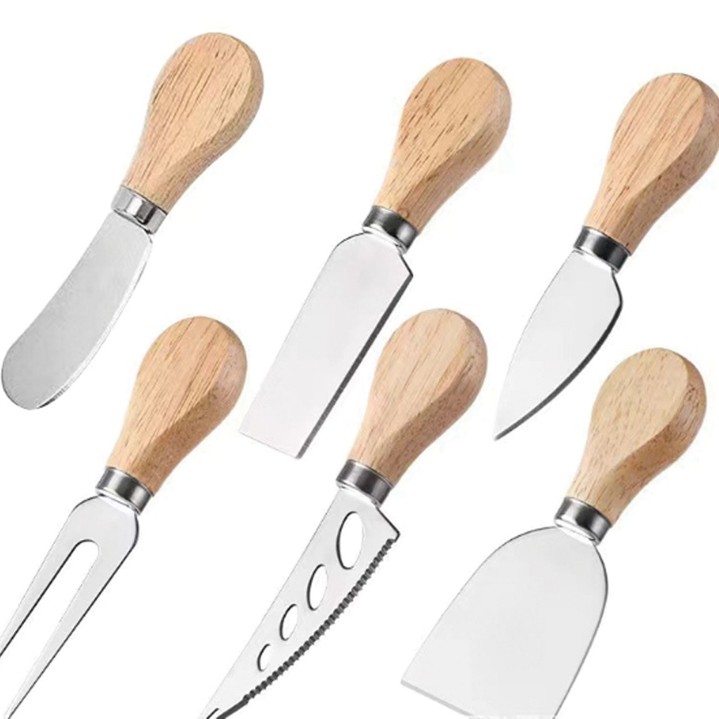 360 HOME CHEESE KNIVES SET 6PCS WOODEN HANDLE