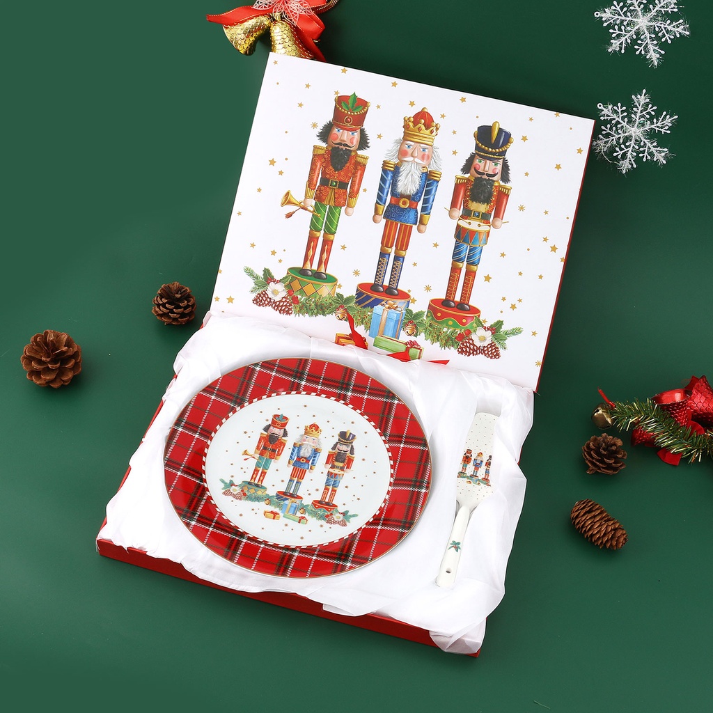 360 HOME CHRISTMAS PLATE +KNIFE 10.5"