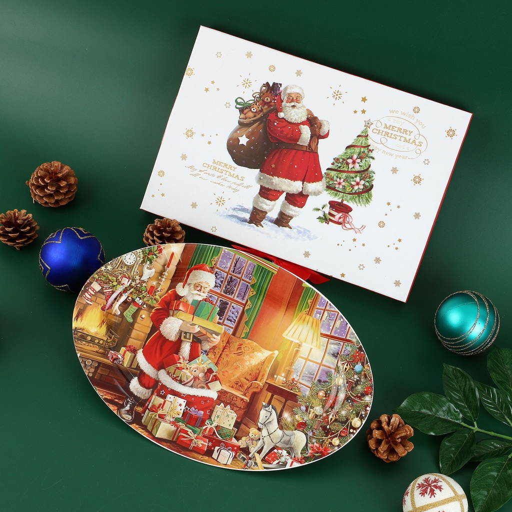 360 HOME CHRISTMAS PLATE 1PCS  14"OVAL