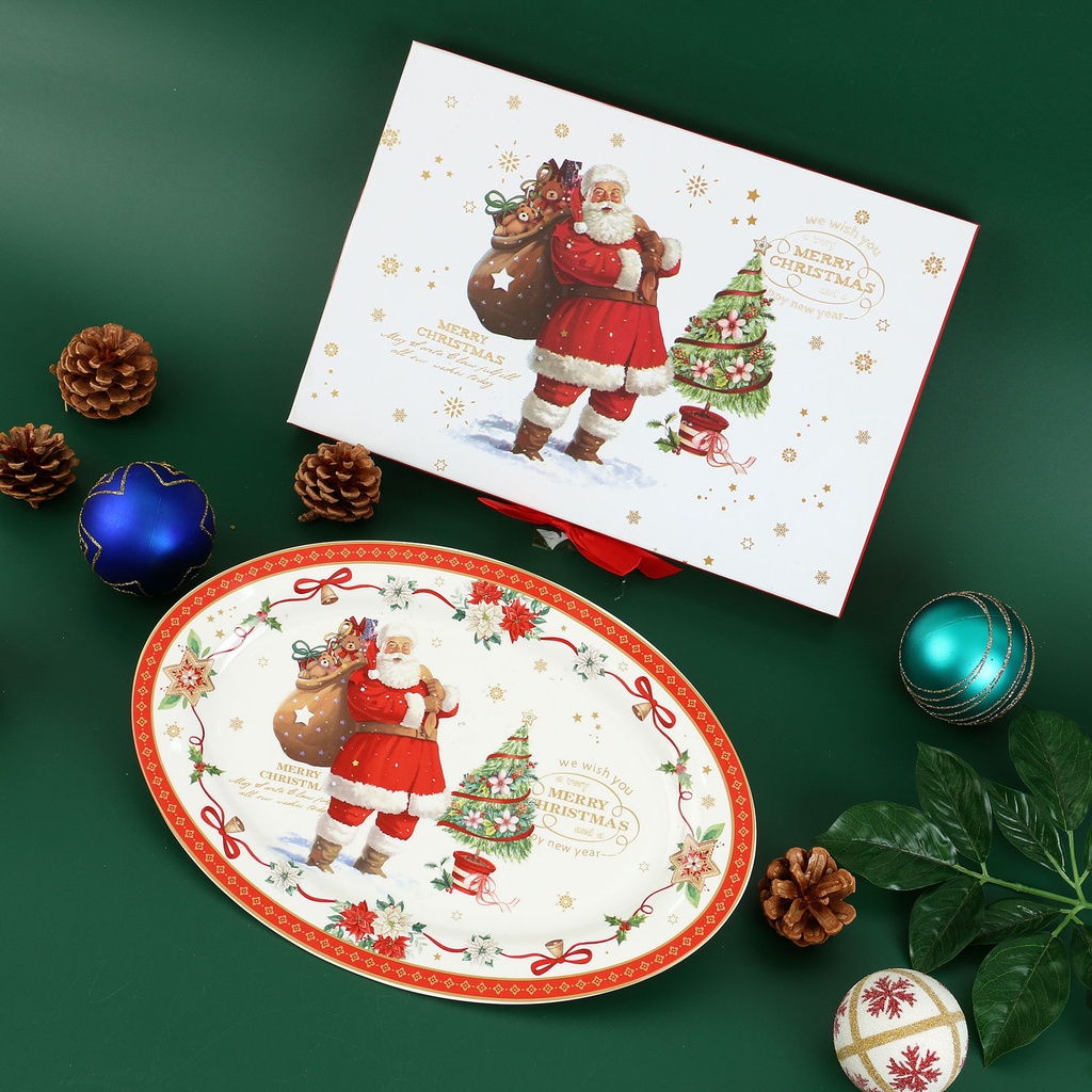 360 HOME CHRISTMAS PLATE 1PCS  14"OVAL