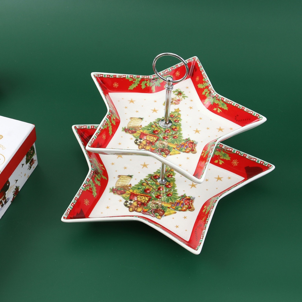 360 HOME CHRISTMAS PLATE STARS  2 LAYERS
