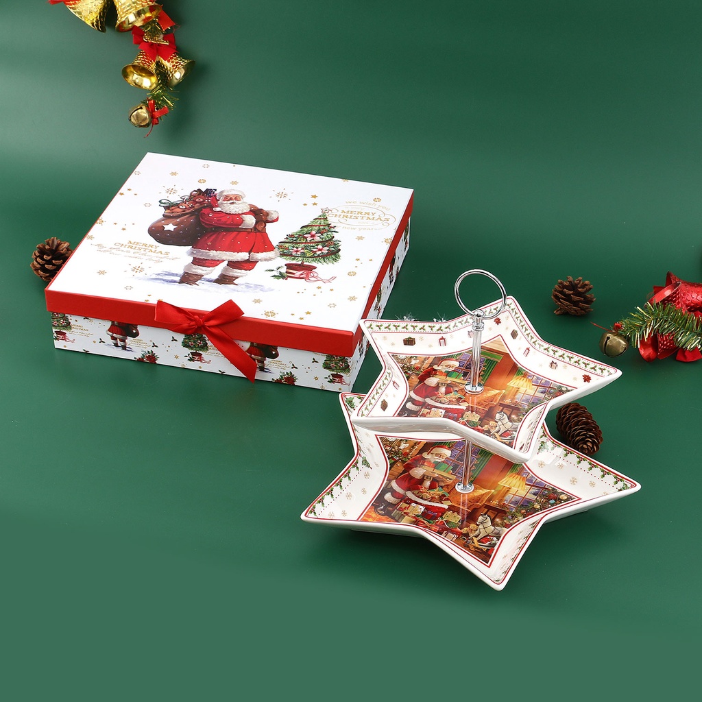 360 HOME CHRISTMAS PLATE STARS 2 LAYERS