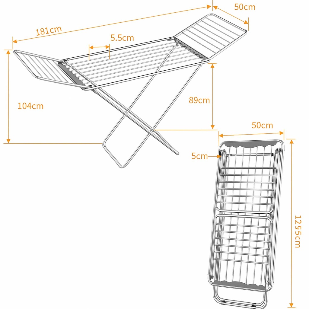 360 HOME DRYING RACK 180*50*104CM PLASTIC