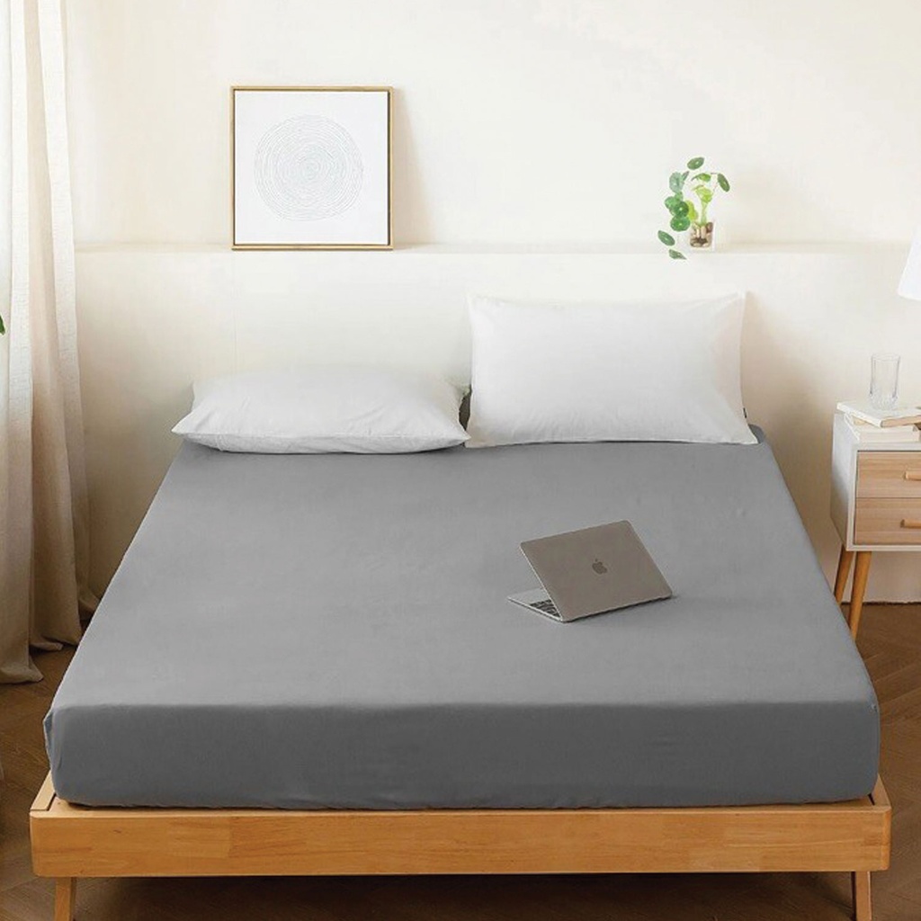 360 HOME FITTED SHEET 120*200  SINGLE GREY MICROFI