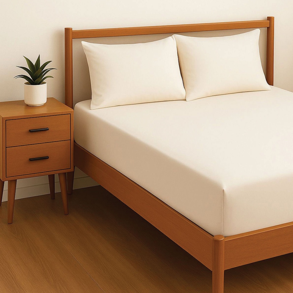 360 HOME FITTED SHEET 120*200 SINGLE OFF WHITE MIC