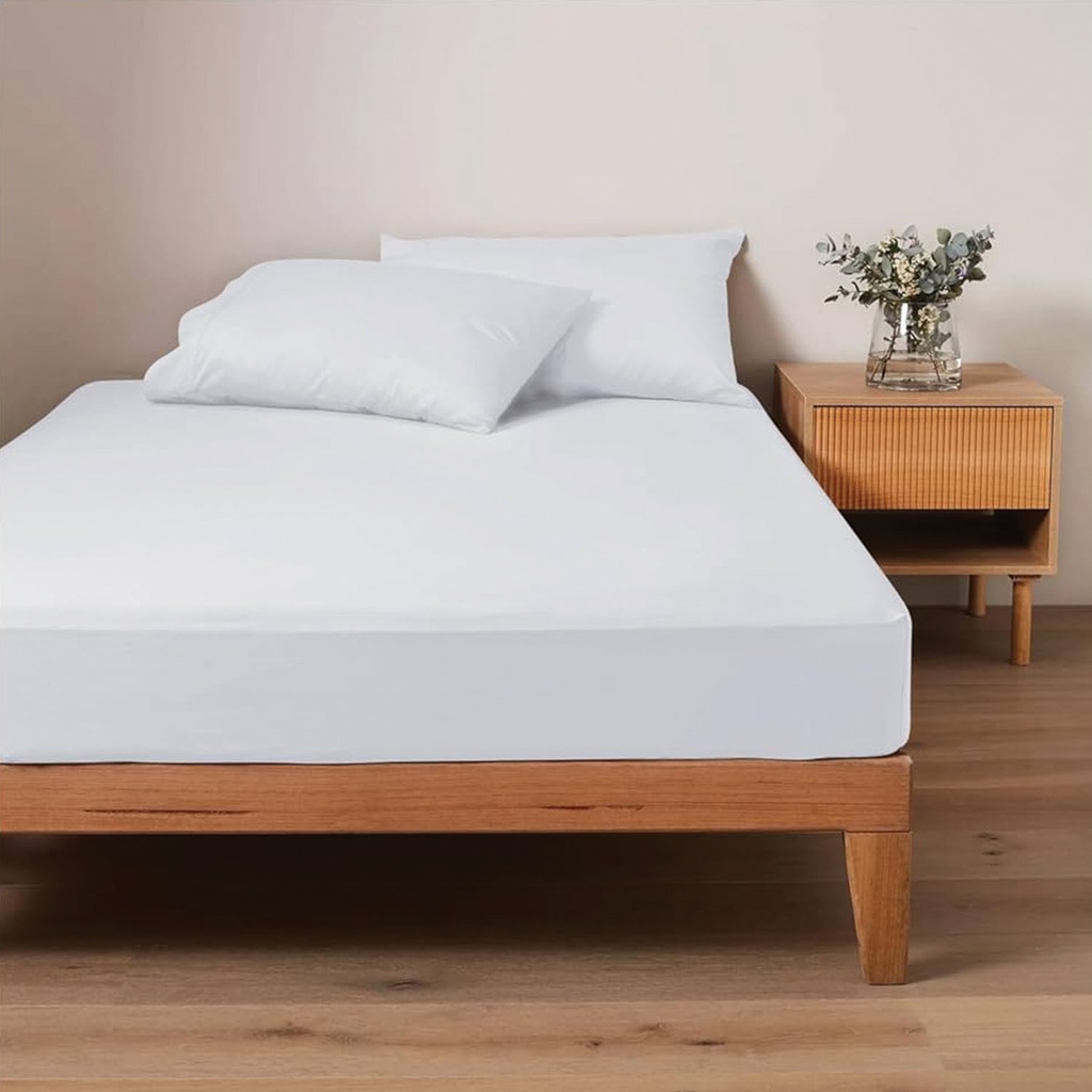 360 HOME FITTED SHEET 120*200 SINGLE WHITE MICROFI