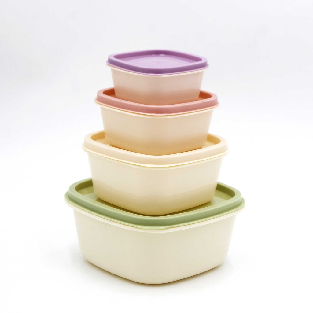 360 HOME FOOD STORAGE BOX COLORED PLASTIC 4PCS
