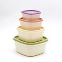 360 HOME FOOD STORAGE BOX COLORED PLASTIC 4PCS