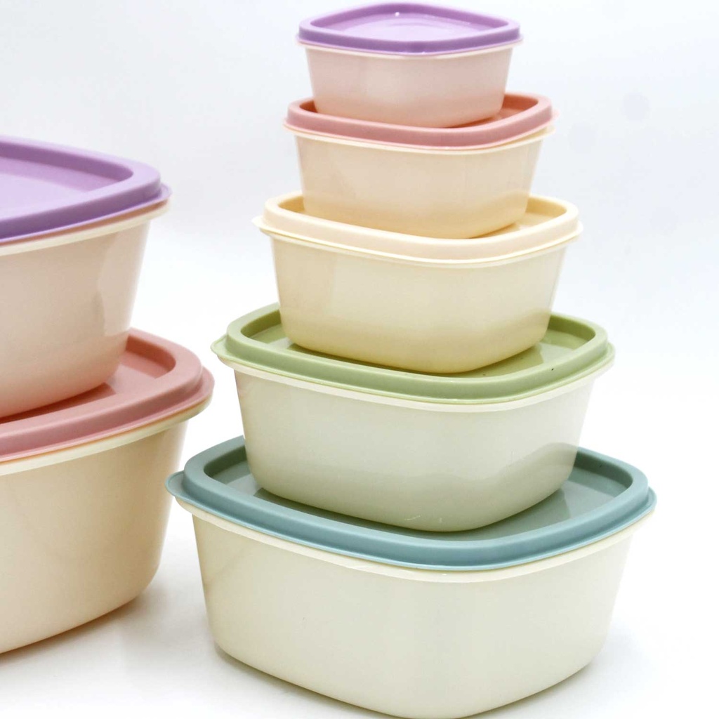 360 HOME FOOD STORAGE BOX COLORED PLASTIC 5PCS