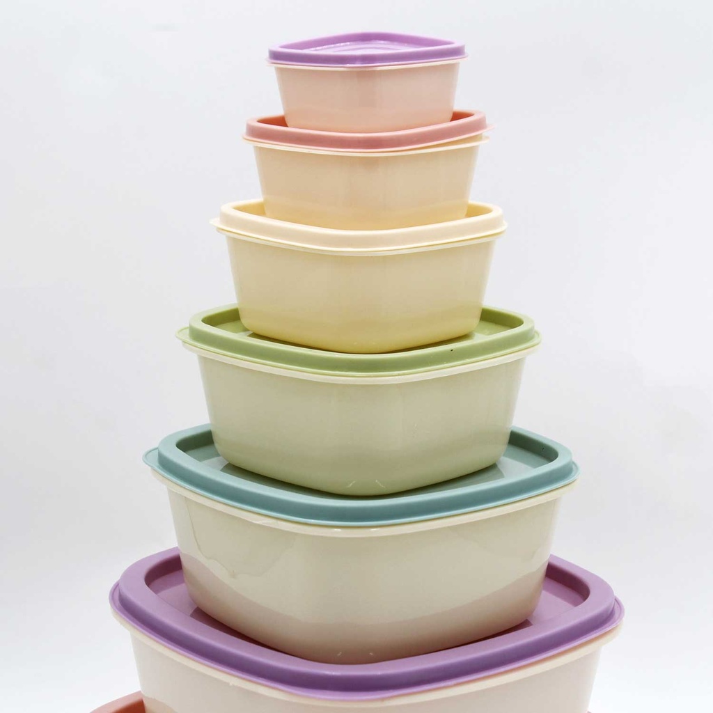 360 HOME FOOD STORAGE BOX COLORED PLASTIC 6PCS