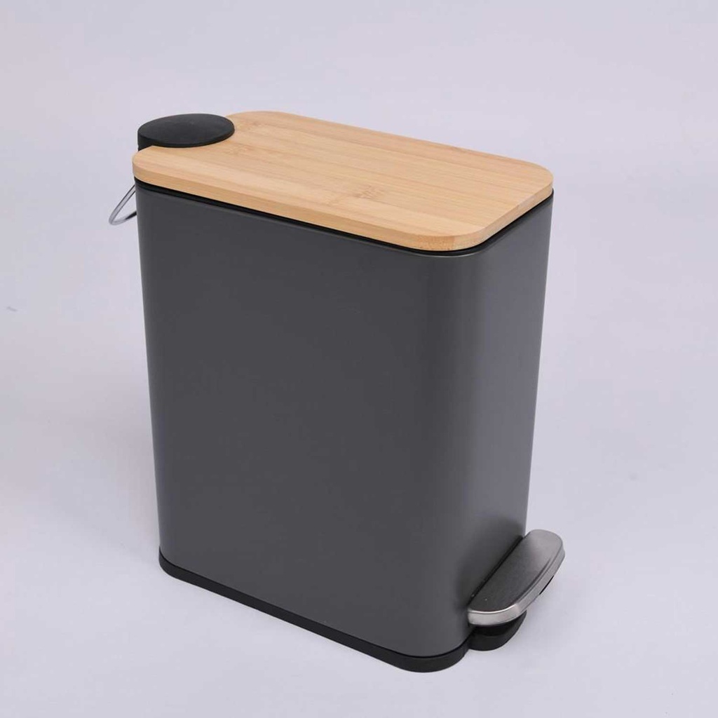 360 HOME IRON TRASH CAN 27*14.2*27.5CM 1059GR GREY