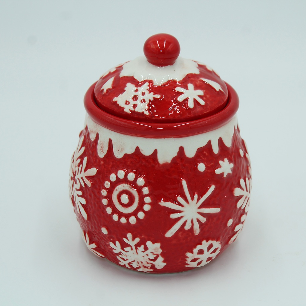 360 HOME JAR CERAMIC+LID ROUNDED 11*11*14CM