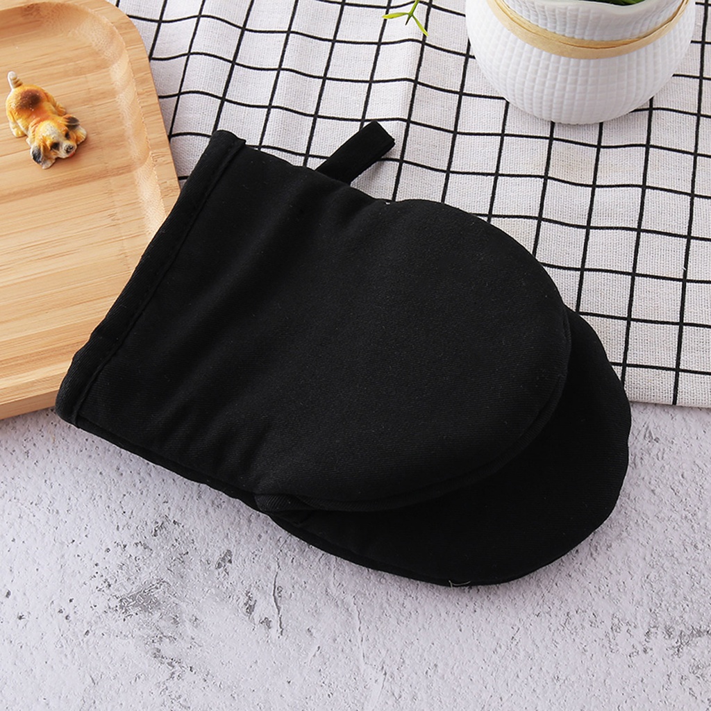 360 HOME MINI MITT KITCHEN GLOVES BLACK PLAIN