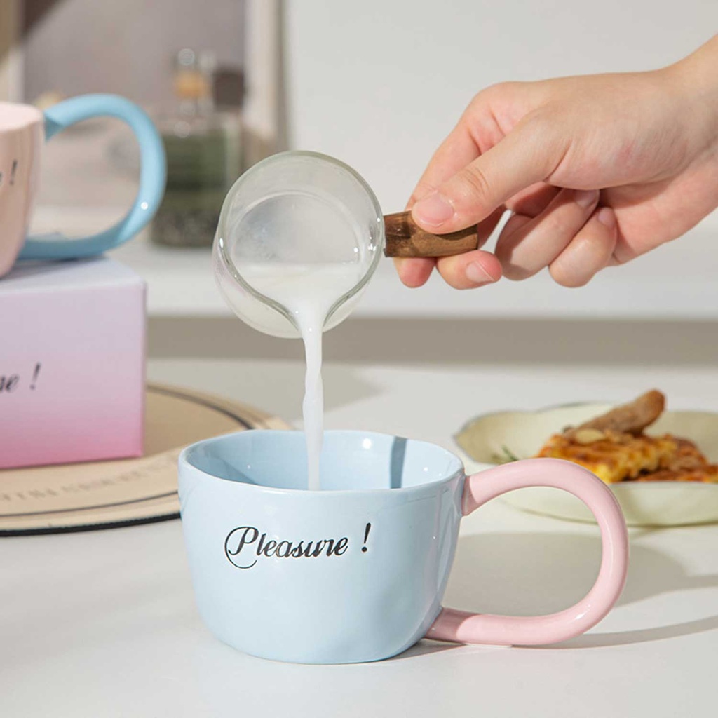 360 HOME MUG CERAMIC BLUE PINK  "PLEASURE"