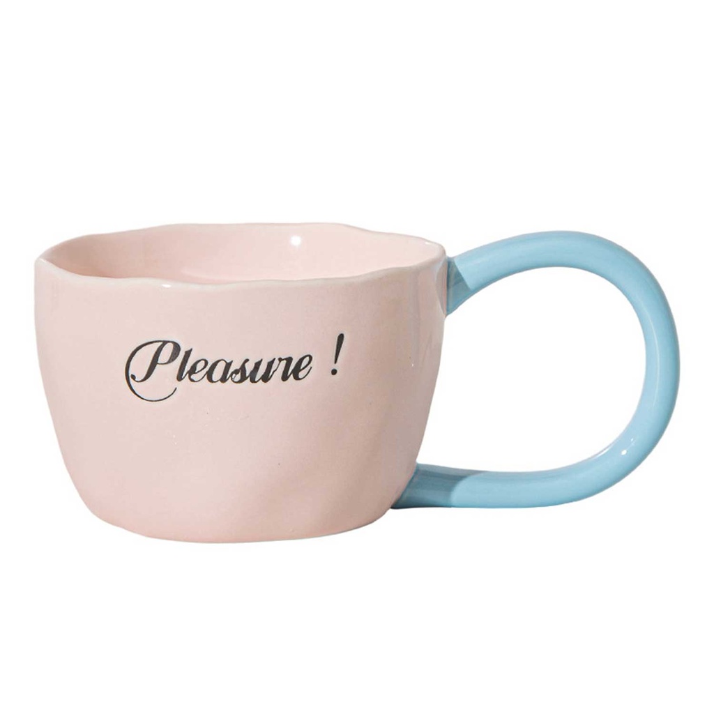 360 HOME MUG CERAMIC PINK BLUE "PLEASURE"