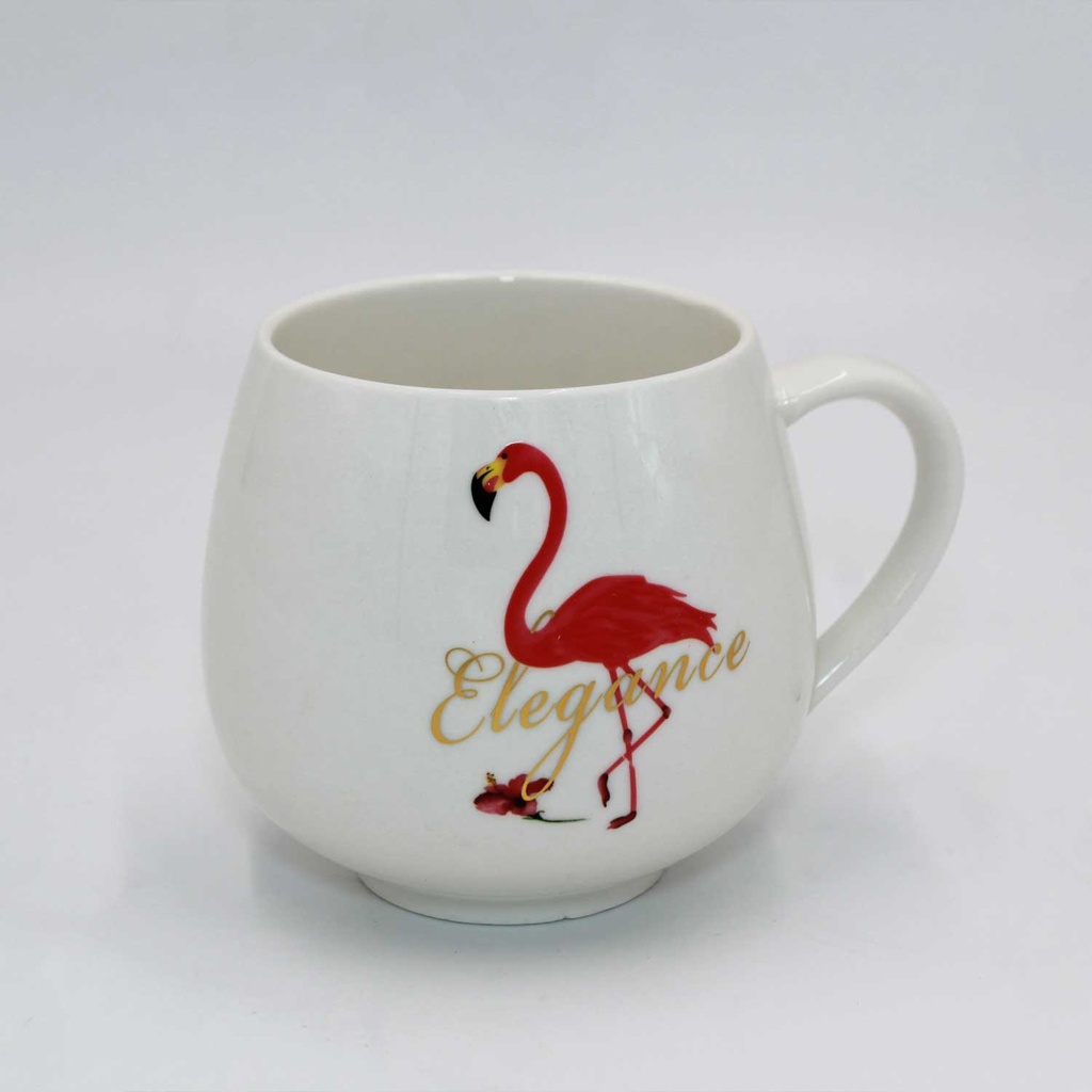 360 HOME MUG CERAMIC PINK FLAMINGO DESIGN"ELEGANT"