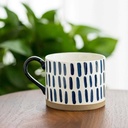 360 HOME MUG CERAMIC STRIPPED NAVY BLUE