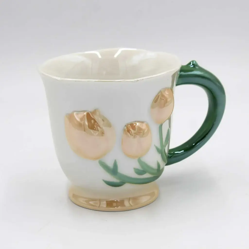 360 HOME MUG CERAMIC TULIP 3D PASTEL ORANGE