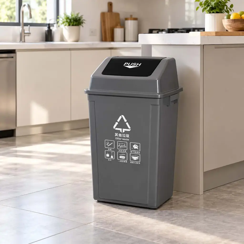 360 HOME PLASTIC BIN 45.5*33*59+16 60L SWING LID